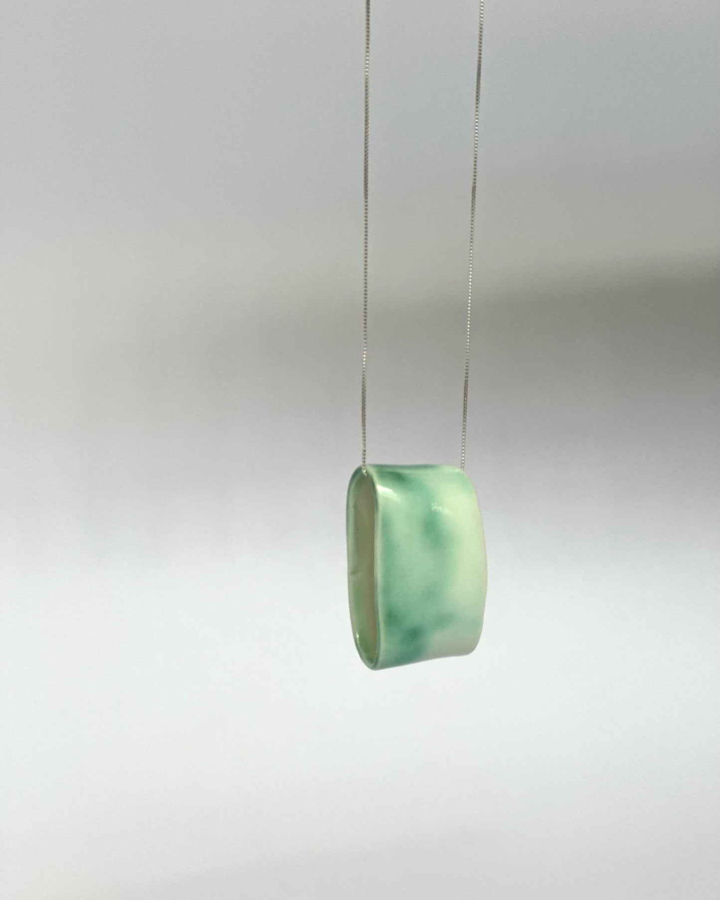 Porcelain Pendant Necklace "Circular". One