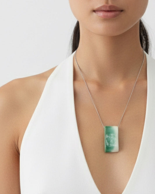 Porcelain Pendant Necklace "Circular". One