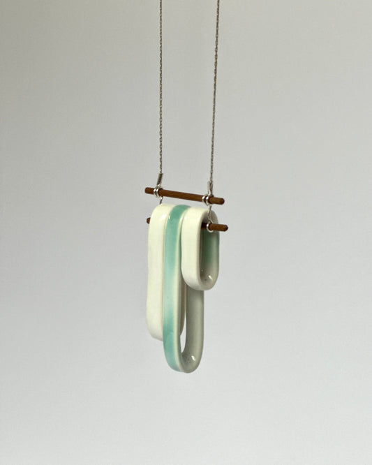 Porcelain Pendant Necklace "Circular". Triple